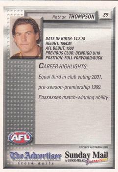 2003 Select The Advertiser-Sunday Mail AFL #39 Nathan Thompson Back